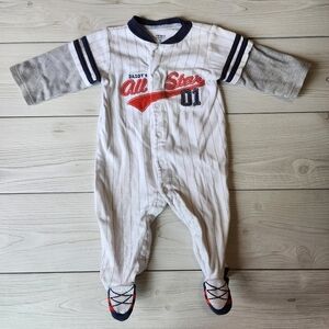 Carter's All star baseball baby footie sleeper pajama size 9 mo